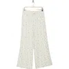 Abound Drawstring Waist Linen Blend Pants In Ivory- Blue Rosebuds