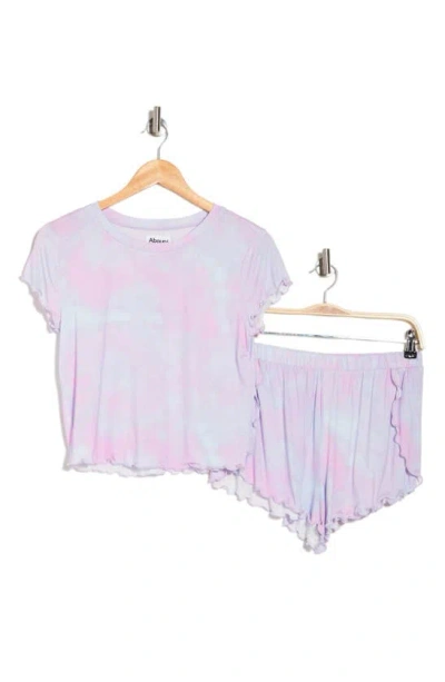 Abound Dreamy Short Pajamas In Purple Pastel Cloud Dye