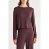Abound Easy Cozy Crew Pajama Sweatshirt In Burgundy