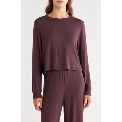 Abound Easy Cozy Crew Pajama Sweatshirt In Burgundy