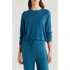 Abound Easy Cozy Crew Pajama Sweatshirt In Teal Seagate
