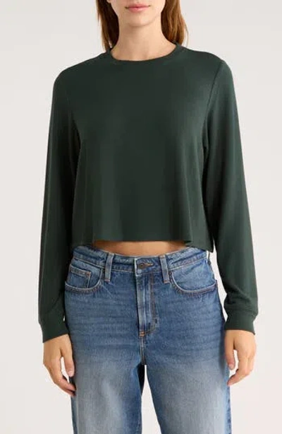 Abound Easy Cozy Crop Sweater In Green