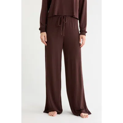 Abound Easy Cozy Wide Leg Pajama Pants In Brown Coffee