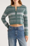 Abound Fair Isle Cardigan In Gray
