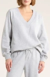 Abound Fleece V-neck Sweater In Gray