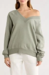 Abound Fleece V-neck Sweater In Gray