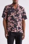 Abound Fleur Print Camp Shirt In Purple