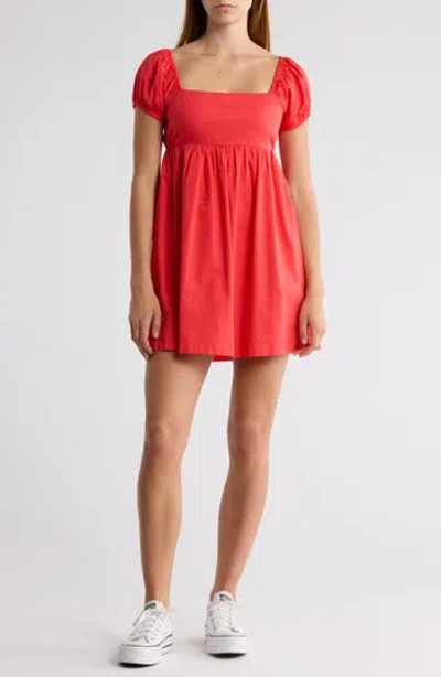 Abound Floral Babydoll Dress In Red Bittersweet