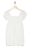 Abound Floral Babydoll Dress In White Blanc