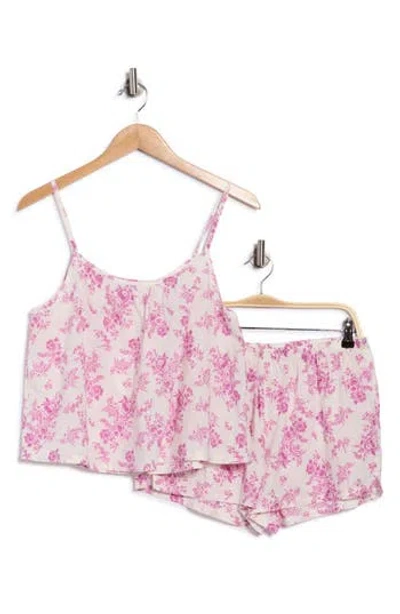 Abound Floral Cotton Crop Camisole & Shorts Pajamas In Multi