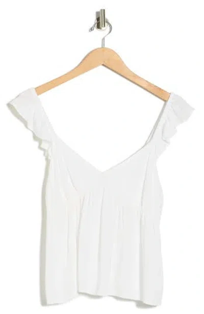 Abound Flutter Sleeve Babydoll Tank Top In White