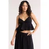 Abound Front Tie Gauze Cami In Black