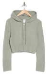 Abound Front Zip Hooded Sweater In Green Halo