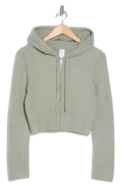 Abound Front Zip Hooded Sweater In Green Halo