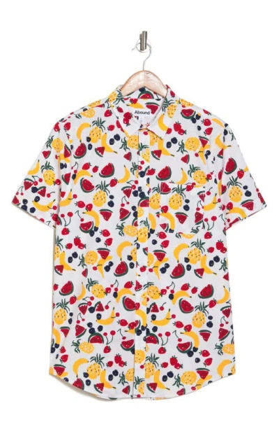 Abound Fruit Punch Short Sleeve Button-up Shirt In Burgundy
