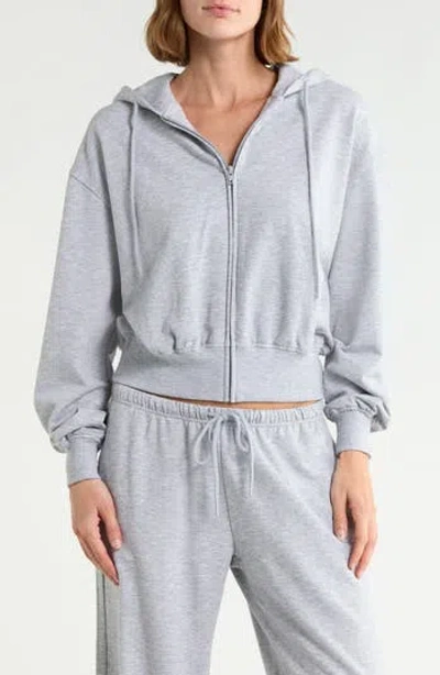 Abound Full Zip Fleece Hoodie In Silver