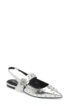 Abound Kadia Slingback Pointed Toe Flat In Silver Metallic