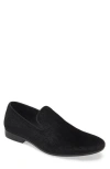 Abound Ken Smoking Slipper Loafer In Black Velvet Croco
