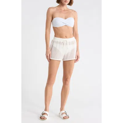 Abound Knit Dolphin Hem Shorts In White