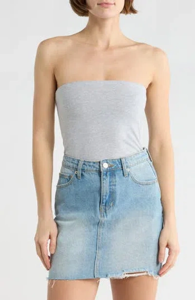 Abound Knit Tube Top In Gray