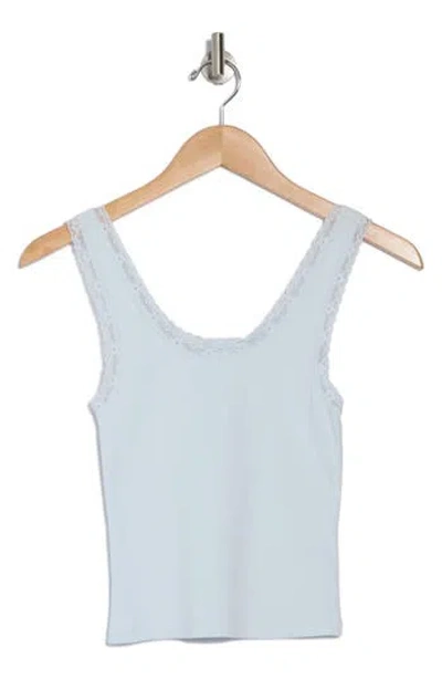 Abound Lace Trim Cotton Tank In Blue