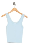 Abound Lace Trim Cotton Tank In Blue Omphalodes