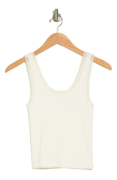 Abound Lace Trim Cotton Tank In Ivory
