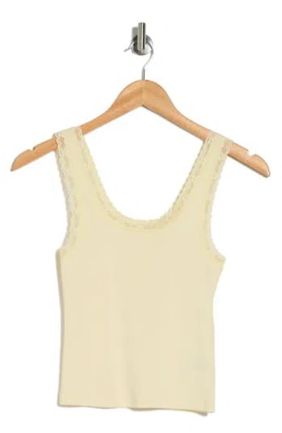 Abound Lace Trim Cotton Tank In Yellow Clover