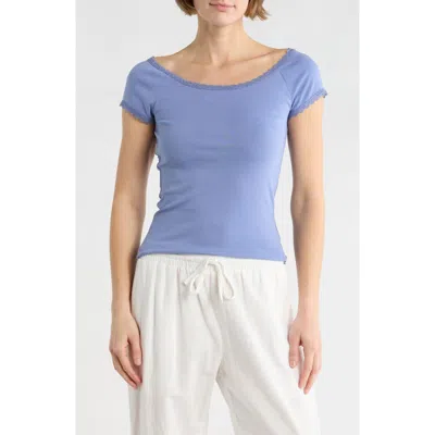 Abound Lace Trim T-shirt In Blue