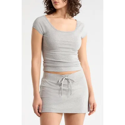 Abound Lace Trim T-shirt In Gray