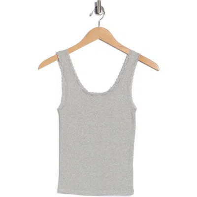 Abound Lace Trim Tank Top In Gray
