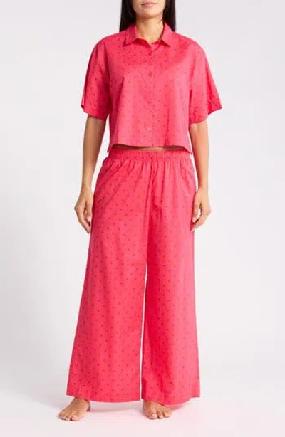 Abound Lightweight Cotton Pajamas In Red- Purple Maddison Dot