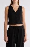 Abound Linen Button Front Vest