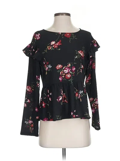 Pre-owned Abound Long Sleeve Blouse In Black
