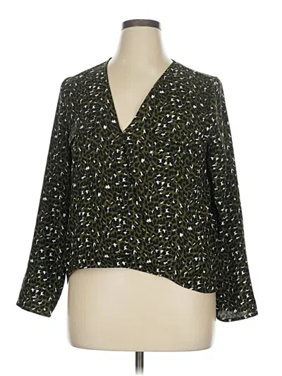Pre-owned Abound Long Sleeve Blouse In Black