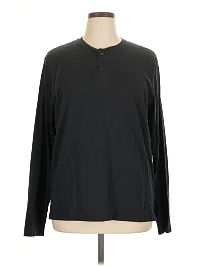 Pre-owned Abound Long Sleeve Henley Shirt In Black