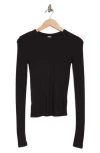 Abound Long Sleeve Rib Knit T-shirt In Black