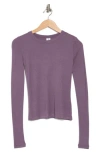 Abound Long Sleeve Rib Knit T-shirt In Purple Montana