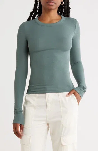 Abound Long Sleeve Rib Knit T-shirt In Green