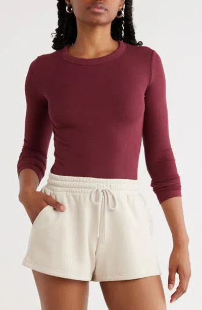 Abound Long Sleeve Rib Knit T-shirt In Red