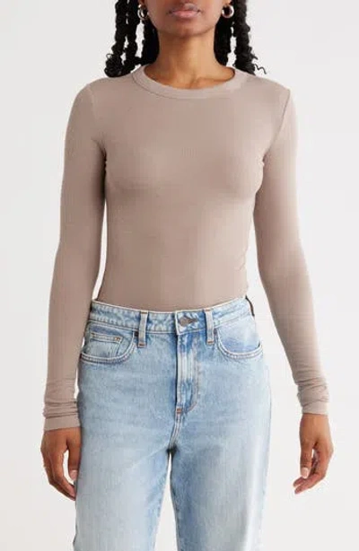 Abound Long Sleeve Rib Knit T-shirt In Neutral