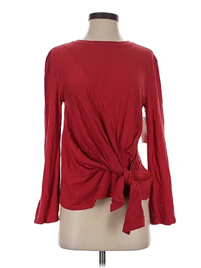 Pre-owned Abound Long Sleeve Top Red Keyhole Neckline Tops