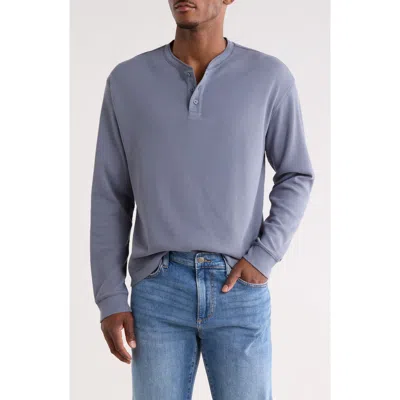 Abound Long Sleeve Waffle Knit Henley In Grey Folkstone