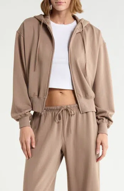 Abound Loved Fleece Full Zip Hoodie In Brown Trail