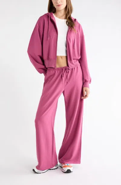 Abound Loved Fleece Full Zip Hoodie In Purple Quartz