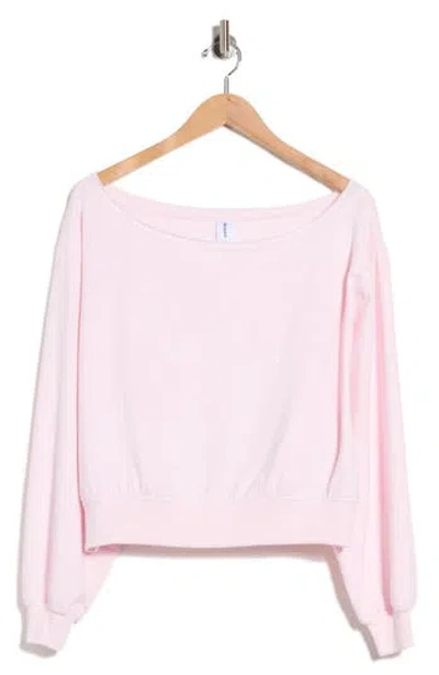 Abound Loved Fleece Off The Shoulder Sweatshirt In Pink