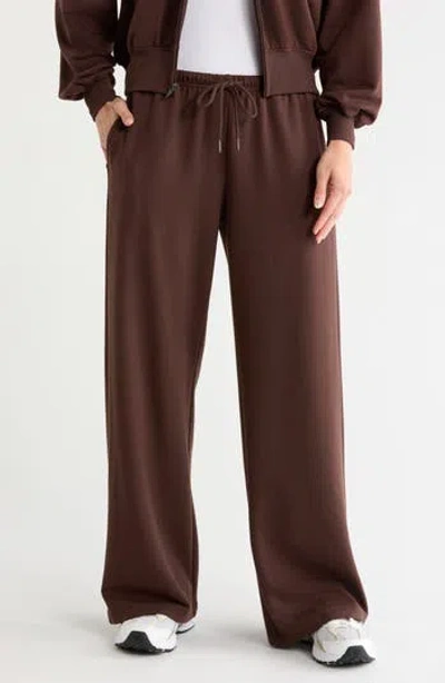 Abound Loved Fleece Wide Leg Pants In Brown