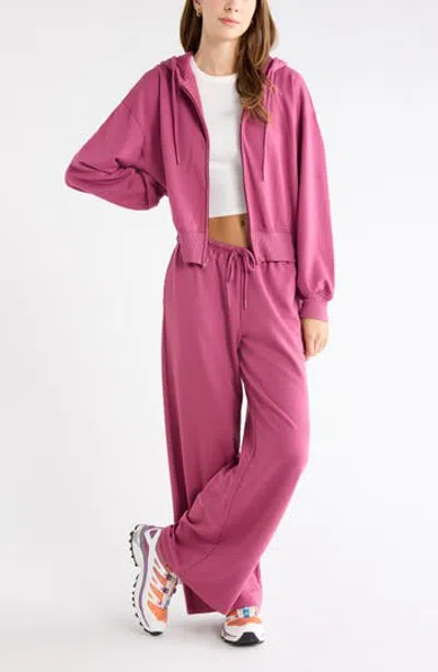 Abound Loved Fleece Wide Leg Pants In Purple Quartz