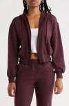 Abound Loved Fleece Zip Hoodie In Burgundy