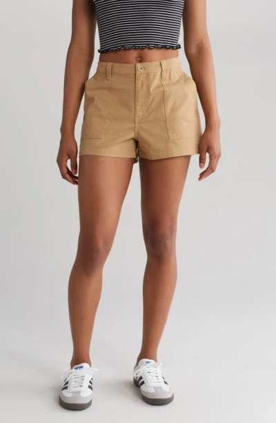 Abound Mid Rise Utility Shorts In Brown